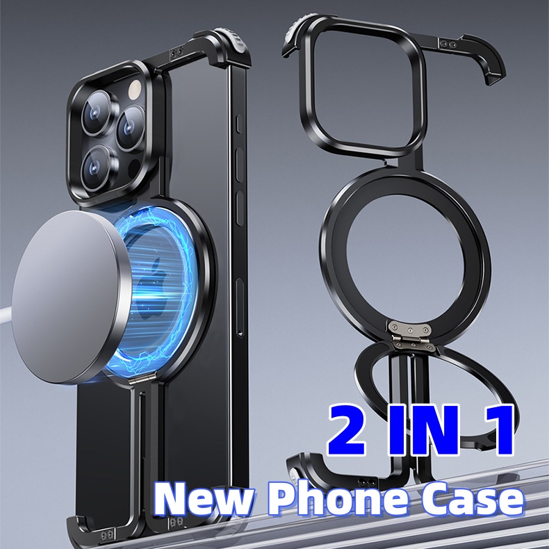 Metal Airbag Anti-fall Shell Phone Case Protective Shock Absorption Aerospace Grade Aluminum Holder Cover photo 1