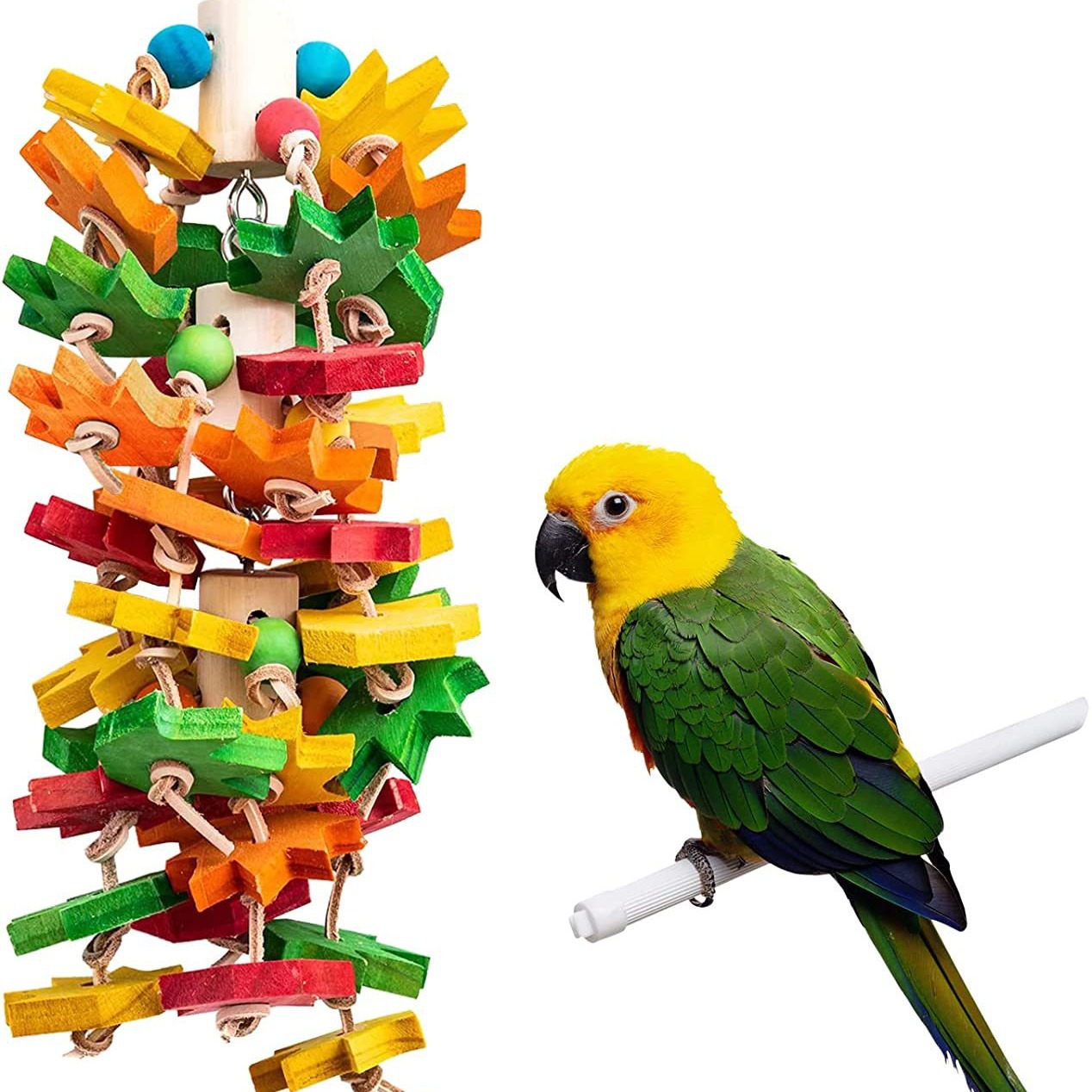 Wooden Color Nibbling Toy Medium And Large Parrot Bird photo 3