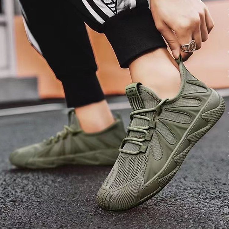 Breathable Mesh Sports Shoes Casual Lace-up Sneakers Men Non-slip Shoes photo 5