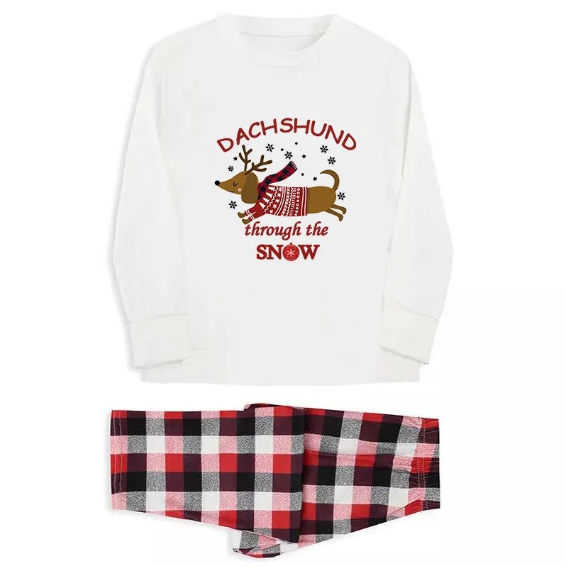 Parent-child Elk Pattern Plaid Pants Christmas Suit Long Sleeve photo 2
