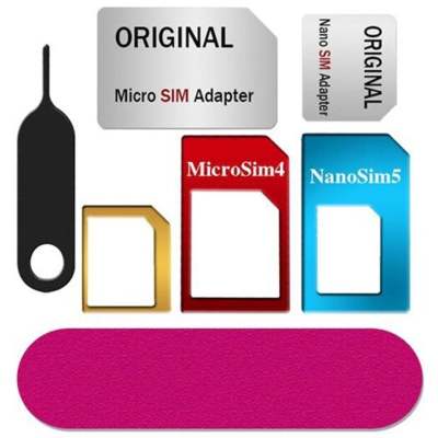 Metal SIM Support Sleeve Card Slot Standard To Micro SIM Phone Restorer Aluminum Alloy Five-piece Set photo 1