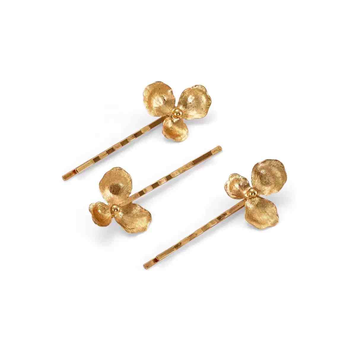 Gold Flower Pearl Barrettes Fashion Bridal Hair Accessories photo 3
