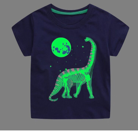 Children's Luminous Shark Pattern Short-sleeved T-shirt photo 6