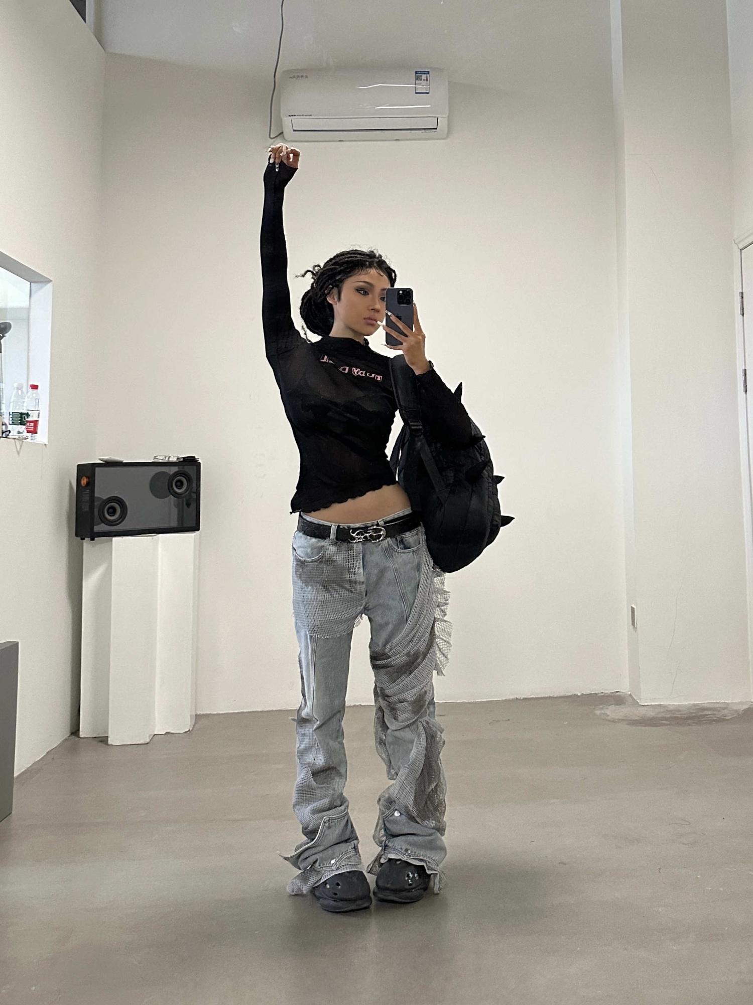 Desert Camouflage Mesh Washed And Worn Bat Jeans Couple photo 2