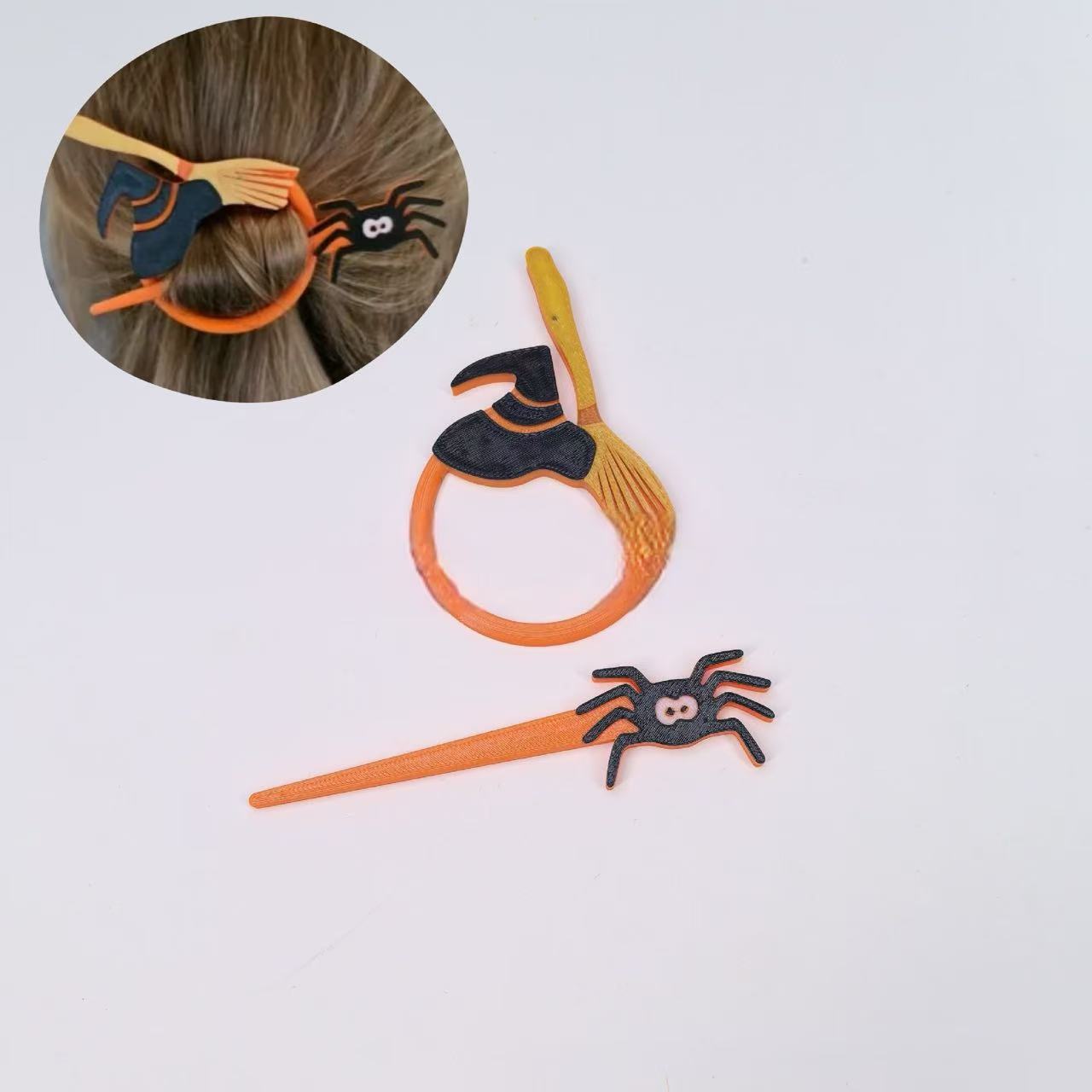 Halloween Barrettes Witch Bat Hairpin photo 2