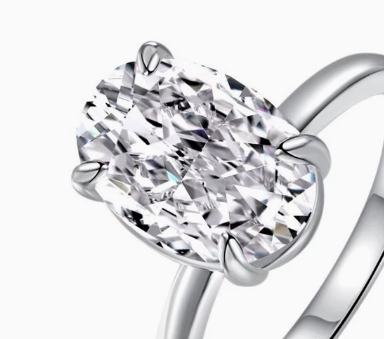 Oval Ring Female Four-claw Cold High Luxury photo 3