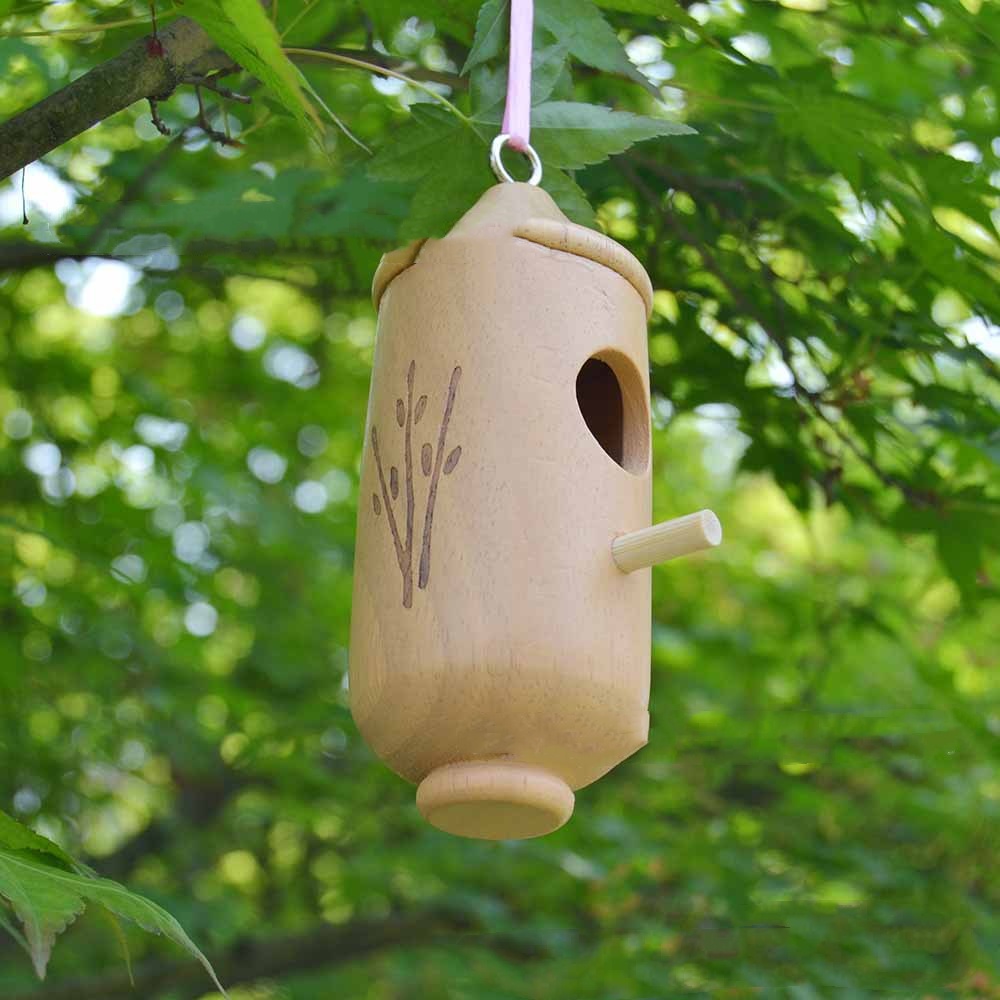 Hummingbird Hanging Swing Bird Nest House Wooden Craftwork photo 2
