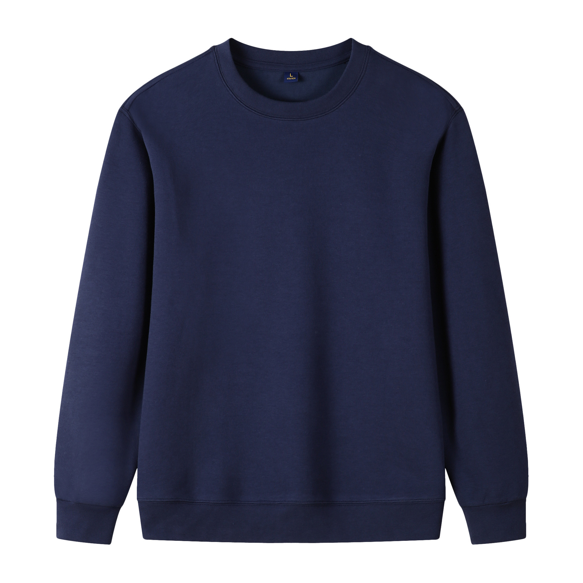 320g Straight Shoulder Pure Cotton Autumn Long Sleeve Round Neck Solid Color Sweatshirt Customized photo 5