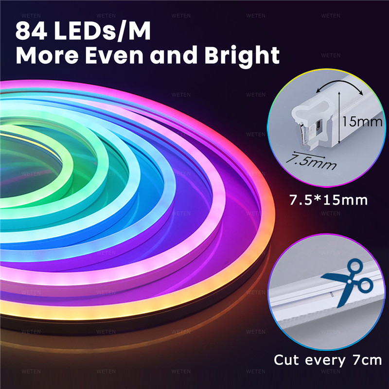 12V LED Flexible Neon Light Strip With Full Color Flowing Light photo 6