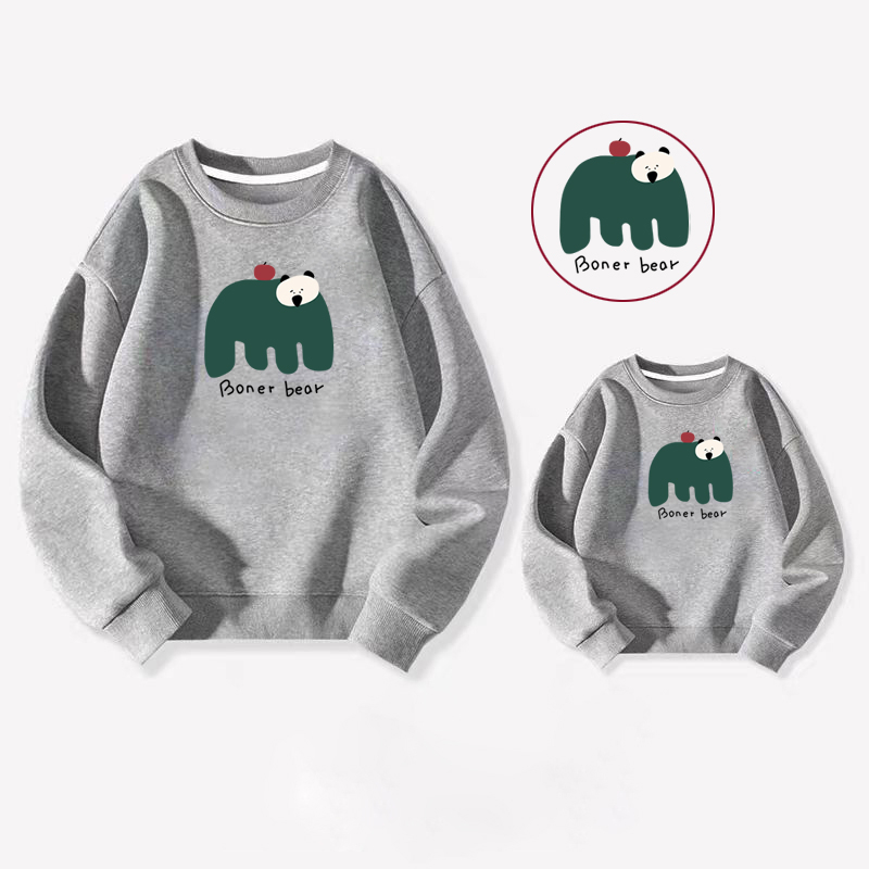 High Quality Family Friendly Autumn Sweatshirts Baby Onesies For Three photo 2