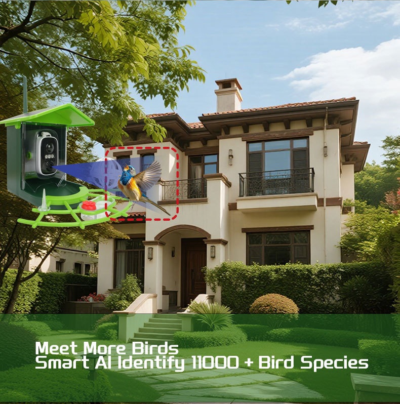 Smart Recognition Birdwatching Feeder With Camera And Solar Power photo 5