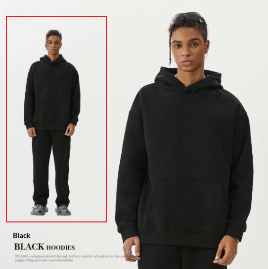American-style Trendy Brand Fleece-lined Extra-thick Hoodie And Sweatpants Tracksuit Set photo 3