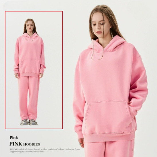 American-style Trendy Brand Fleece-lined Extra-thick Hoodie And Sweatpants Tracksuit Set photo 2