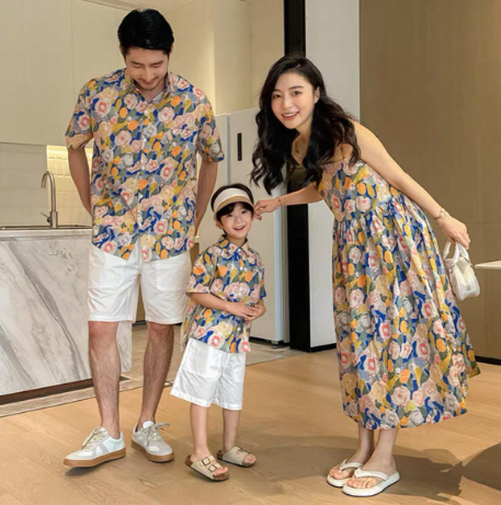 Dopamine Seaside Tyndall-effect Skirt With Print Parent-child Matching Outfits photo 1