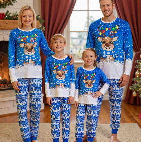 European And American-style Christmas Loungewear Plaid Red And White Raglan Long-sleeve Top And Pants photo 1