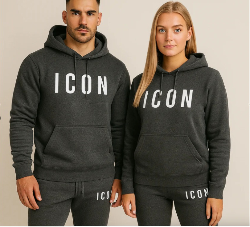 Stylish Letter-Printed Casual Fleece-Lined Sportswear Set photo 4