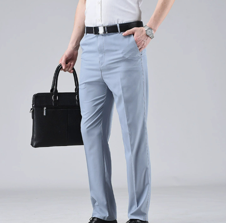 Men's Solid Color Versatile Straight Leg Suit Pants photo 3