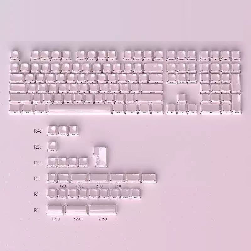 Crystal Jelly Side-engraved Keycaps For A 136-key Compact Full-size Keyboard photo 3