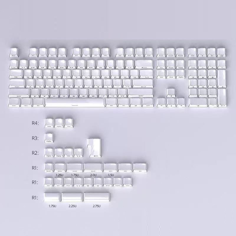 Crystal Jelly Side-engraved Keycaps For A 136-key Compact Full-size Keyboard photo 2