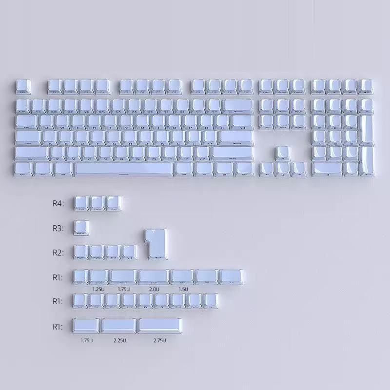 Crystal Jelly Side-engraved Keycaps For A 136-key Compact Full-size Keyboard photo 5