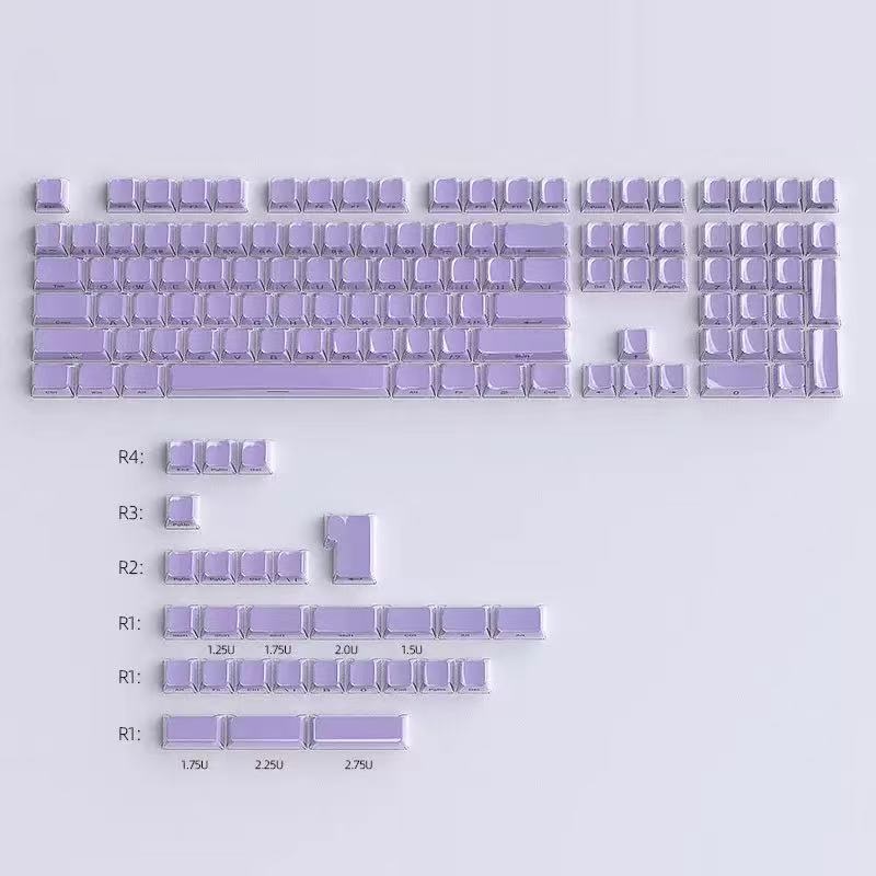 Crystal Jelly Side-engraved Keycaps For A 136-key Compact Full-size Keyboard photo 4