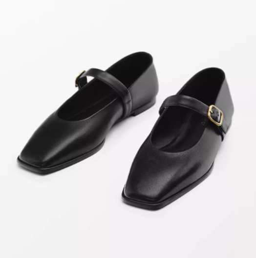 Genuine Leather Square-toe Flat Shoes For Women With Shallow Mouth And Single Strap photo 5