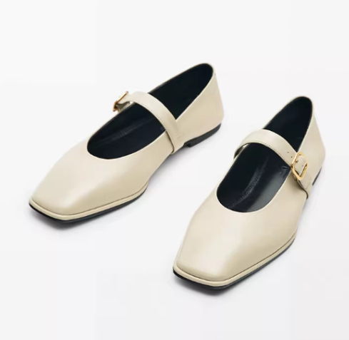 Genuine Leather Square-toe Flat Shoes For Women With Shallow Mouth And Single Strap photo 8