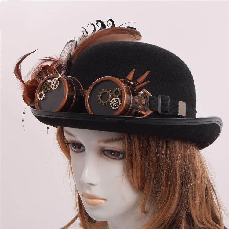 Lolita Dark-style Vintage Glasses And Feathered Hat Photo Prop photo 4