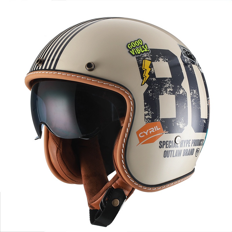 Retro Helmet Motorcycle Half Helmet photo 2