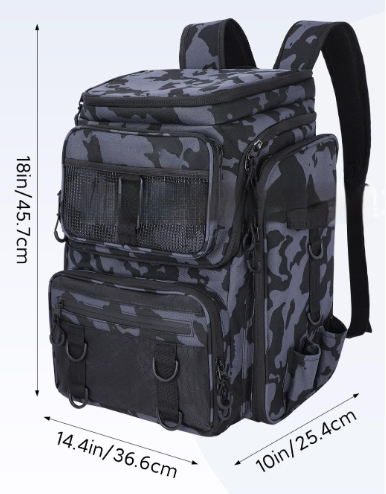 Outdoor Multi-Functional Fishing Tackle Bag Fish Rod Storage Backpack photo 2
