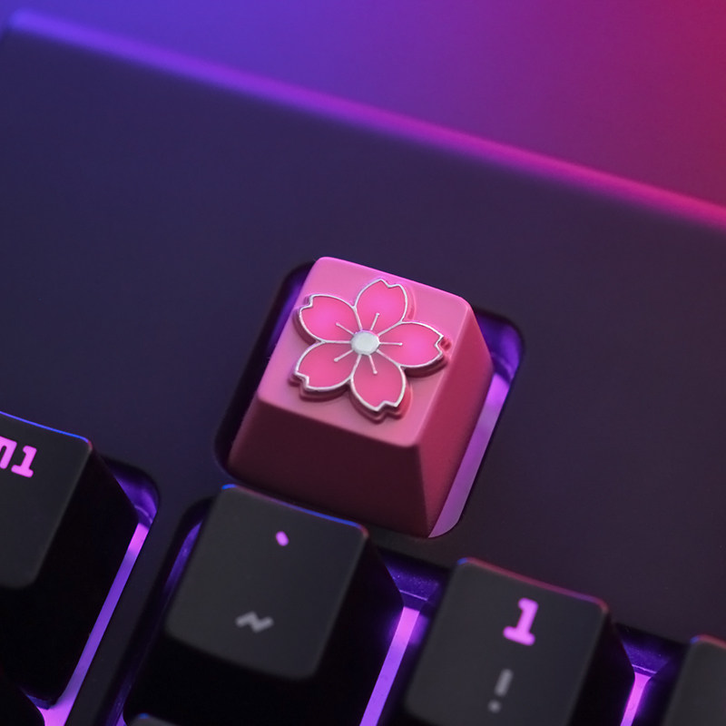 Cherry Blossoms Cute Mechanical Keyboard photo 1