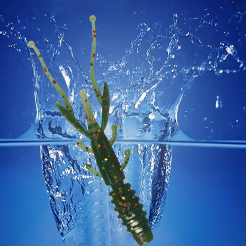 Lure Bait Drop-shot Rig Soft Worm Bass Lure Shrimp-scented With Salt photo 1