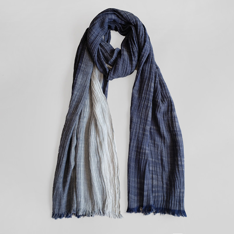 Vintage Long, Wide Solid-color Striped Shawl Scarf photo 1