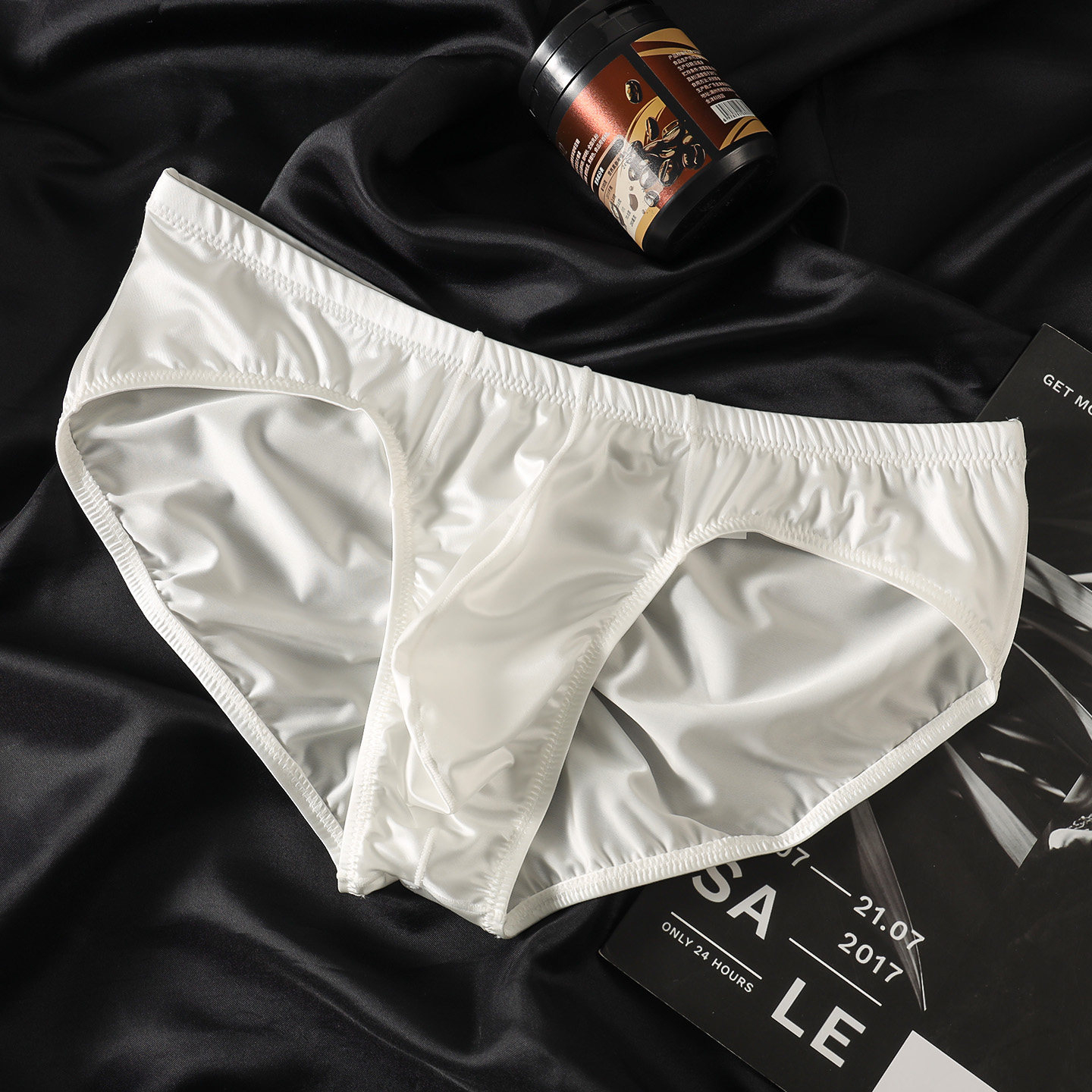 Satin-gloss Crinkled Hip-defining Sexy Mens Briefs photo 5