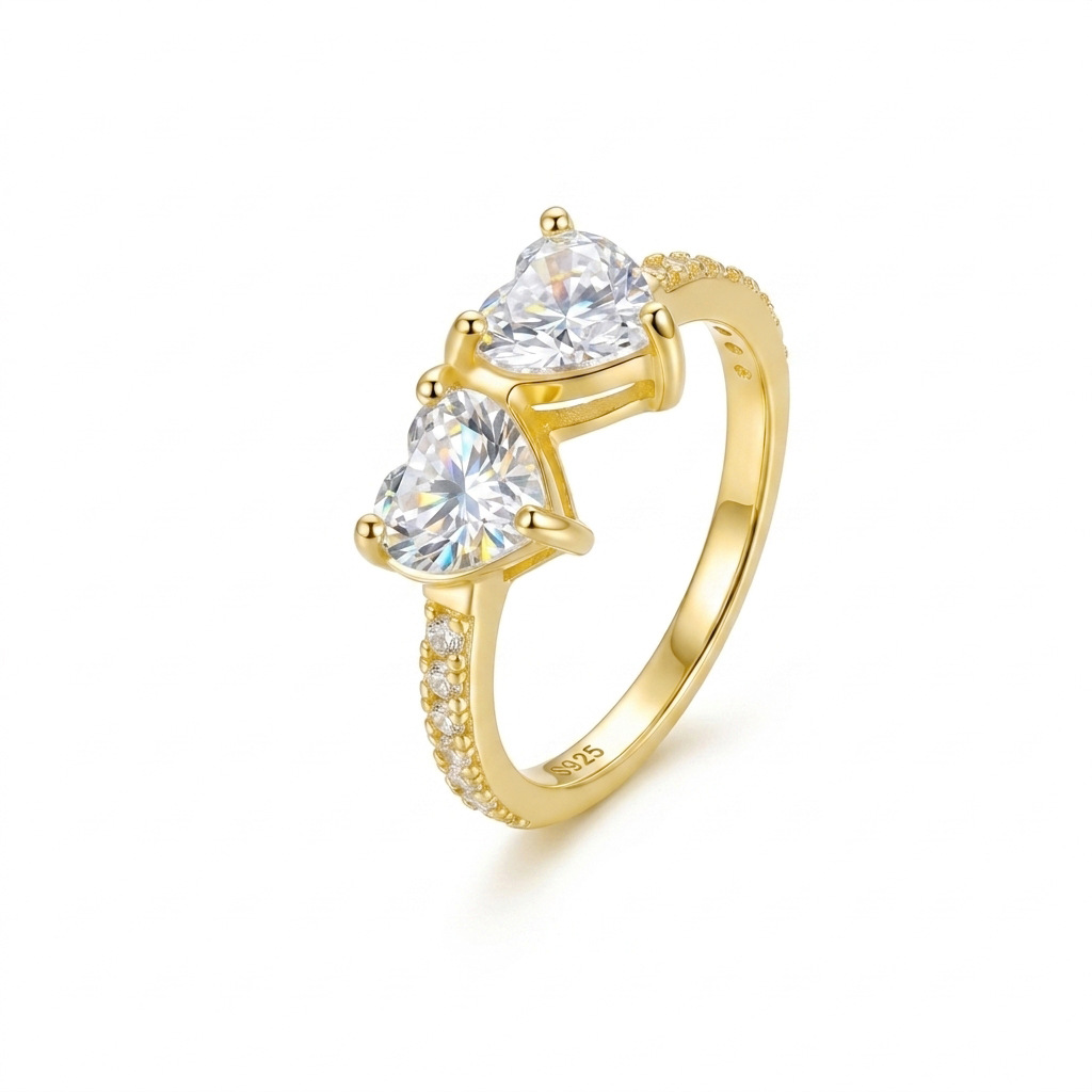 Sterling Silver Ring With A Heart-shaped Moissanite For Women photo 4