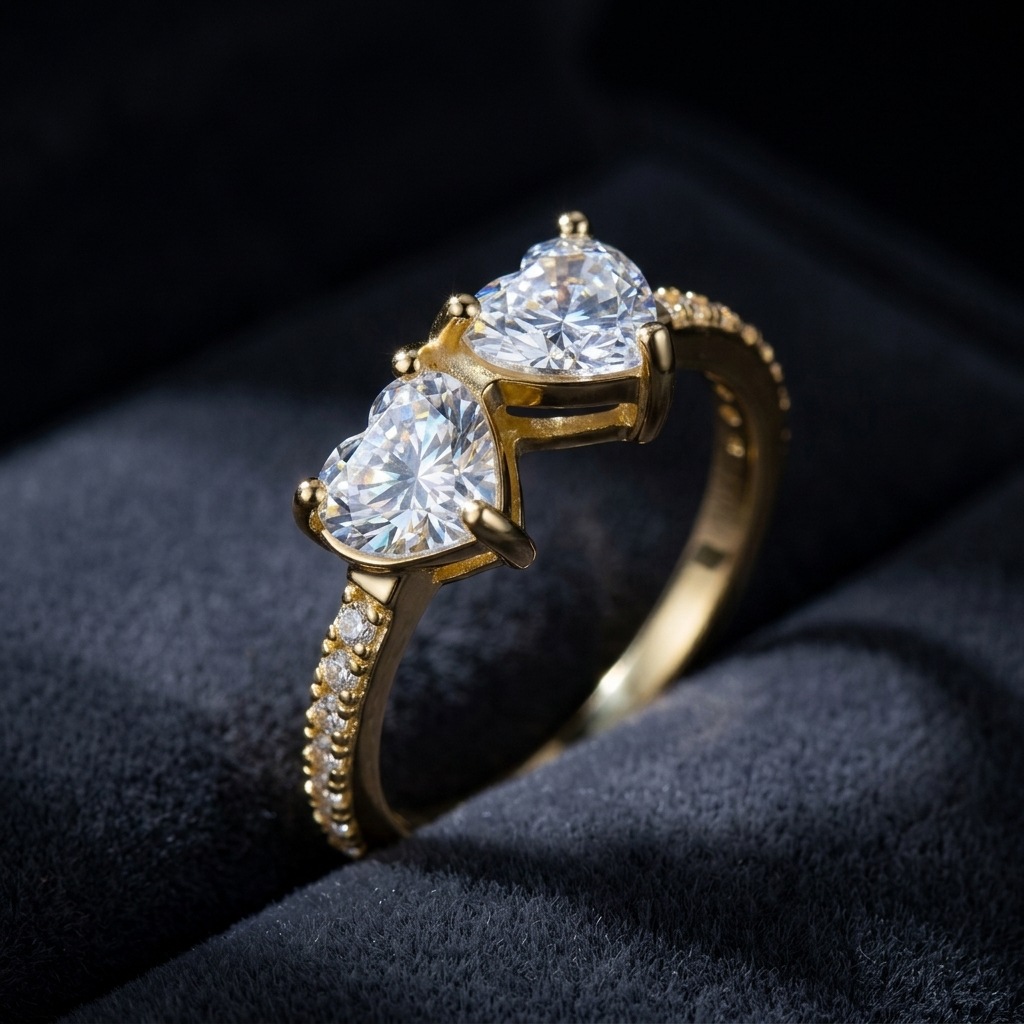 Sterling Silver Ring With A Heart-shaped Moissanite For Women photo 1
