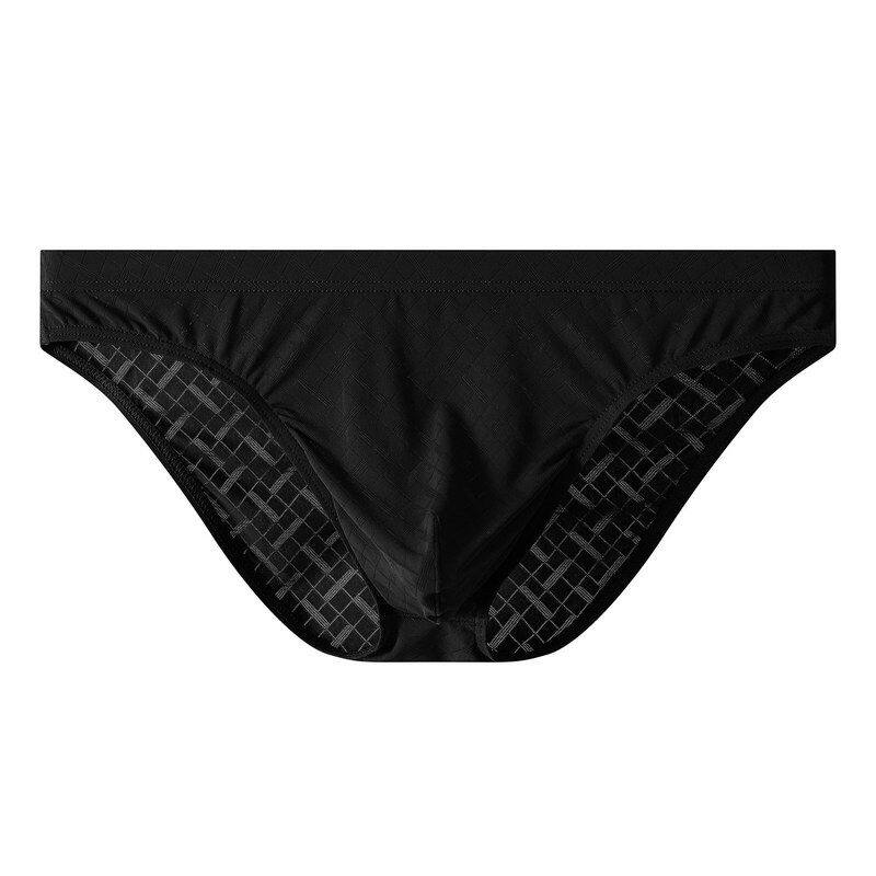 Mens Ice-silk Transparent Briefs Thin Low-rise Sexy photo 3