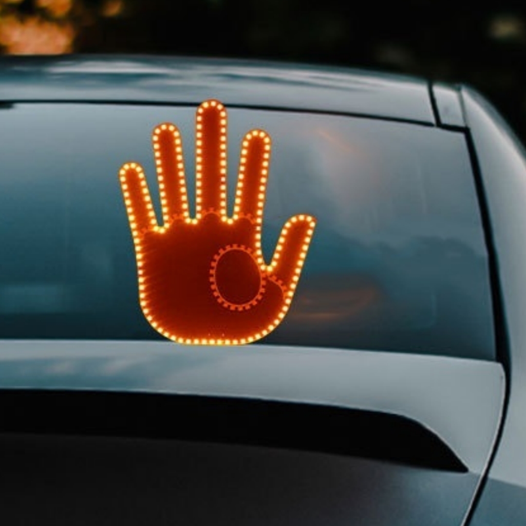 New Car Finger Gesture Warning Palm Light photo 1