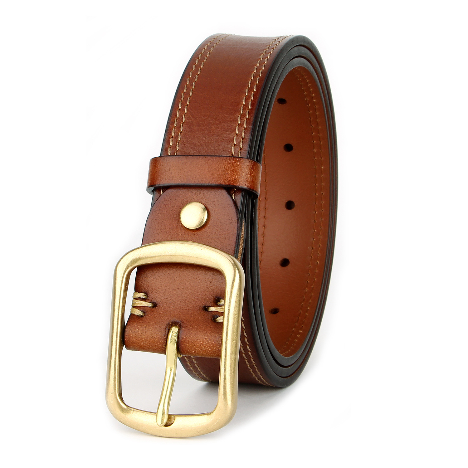 Vintage Distressed Belt Made From Full-grain Cowhide photo 3