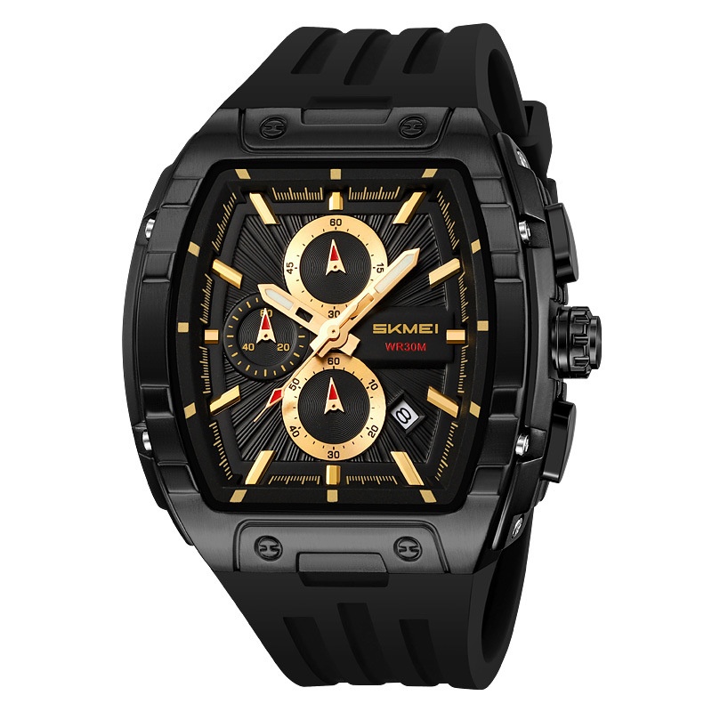 Shishi Mei Multi-function Chronograph Three-hand Watch Barrel-shaped Quartz Mens Watch photo 4