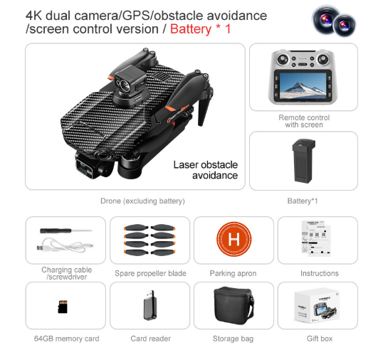 4K Three-axis With Screen Control And Obstacle Avoidance For Aerial Photography photo 3