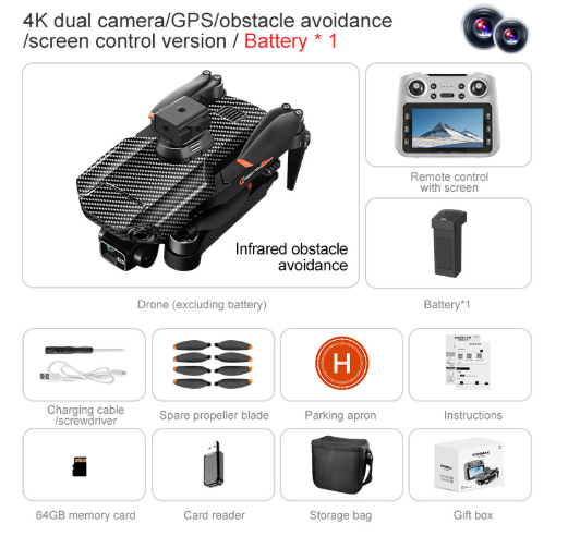 4K Three-axis With Screen Control And Obstacle Avoidance For Aerial Photography photo 2