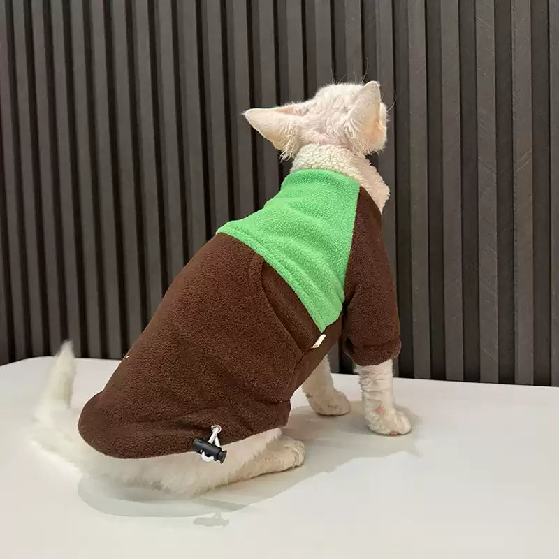 Double-layered Thickened Adjustable Fleece Coat For Hairless Cats Sphynx And Devon Rex photo 5