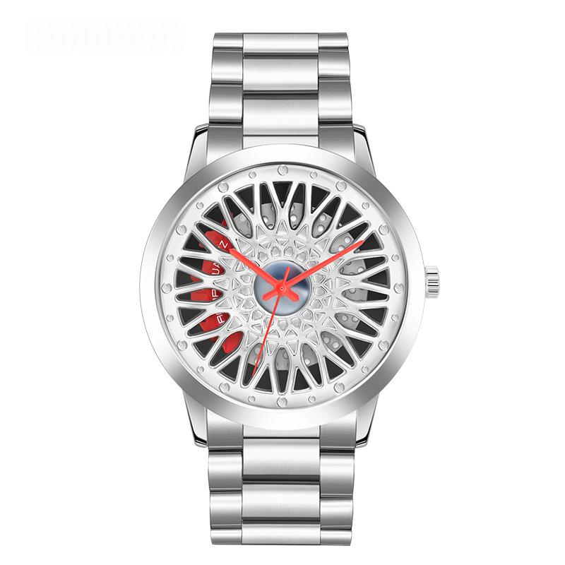 Hollowed-out Wheel Watch Waterproof Steel Band Business Style For Teenagers photo 4