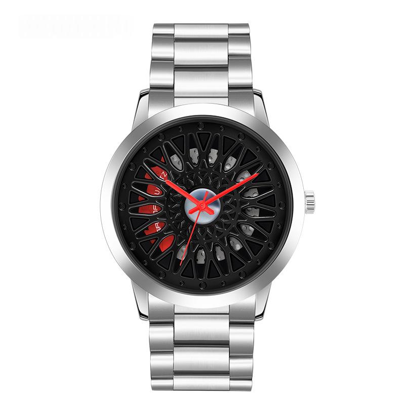 Hollowed-out Wheel Watch Waterproof Steel Band Business Style For Teenagers photo 5