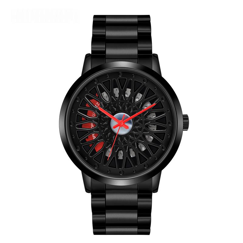 Hollowed-out Wheel Watch Waterproof Steel Band Business Style For Teenagers photo 2