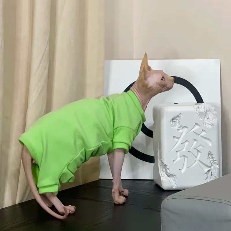 Sphynx Cat Four-legged Pajamas Soft Fleece Warm Jumpsuit Winter Clothing For Hairless Cats Kittens Devon Rex photo 4