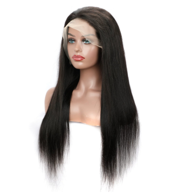Long Straight Human Hair Full Lace Wig Can Be Tied Curled Or Dyed Wig Cap Style photo 4