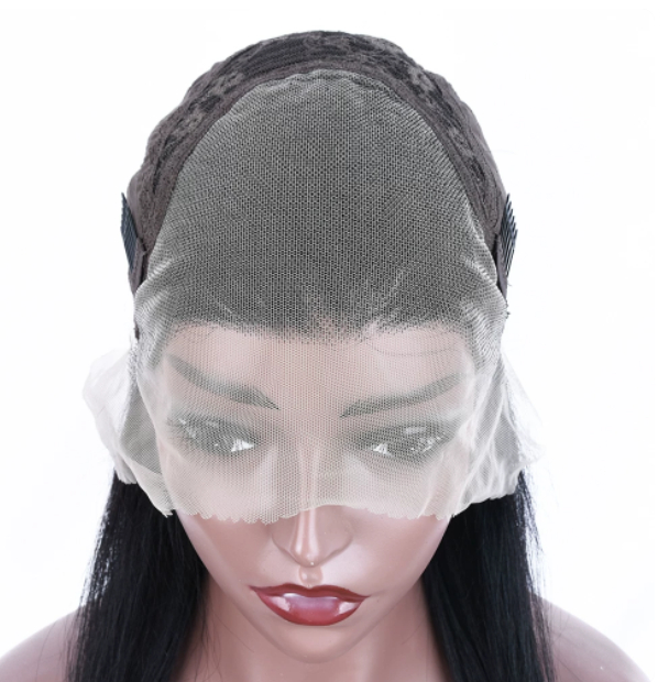 Long Straight Human Hair Full Lace Wig Can Be Tied Curled Or Dyed Wig Cap Style photo 5