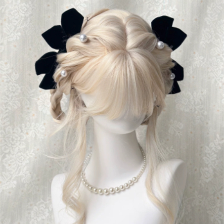 Daimi Wig Cartoon Air Bangs Long Curly Hair Braided Hairstyle Full Headpiece photo 1